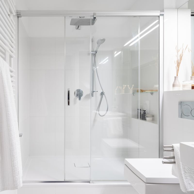 Contemporary Shower with Fixtures